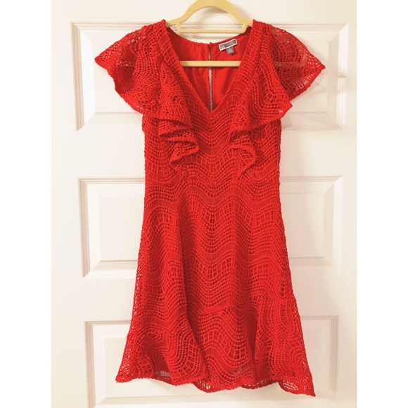 Chelsea28 ruffle sleeve lace fit and flare dress - Picture 7 of 8